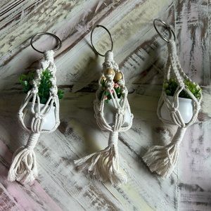 hand made crochet plant holders & decorative plants